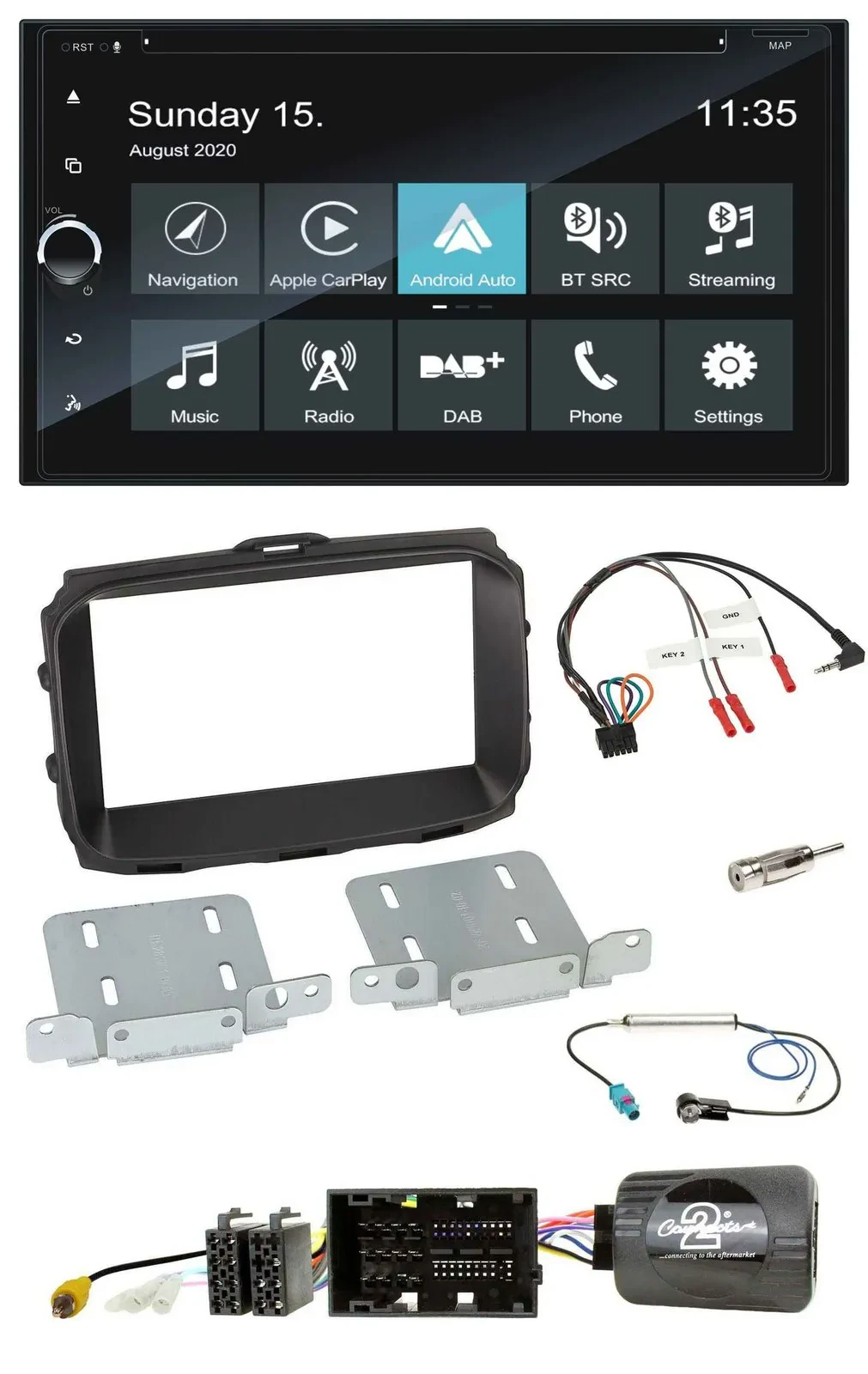 Blaupunkt 2DIN Lenkrad TMC Bluetooth USB DAB Navigation für Alfa Giulietta 2013-
