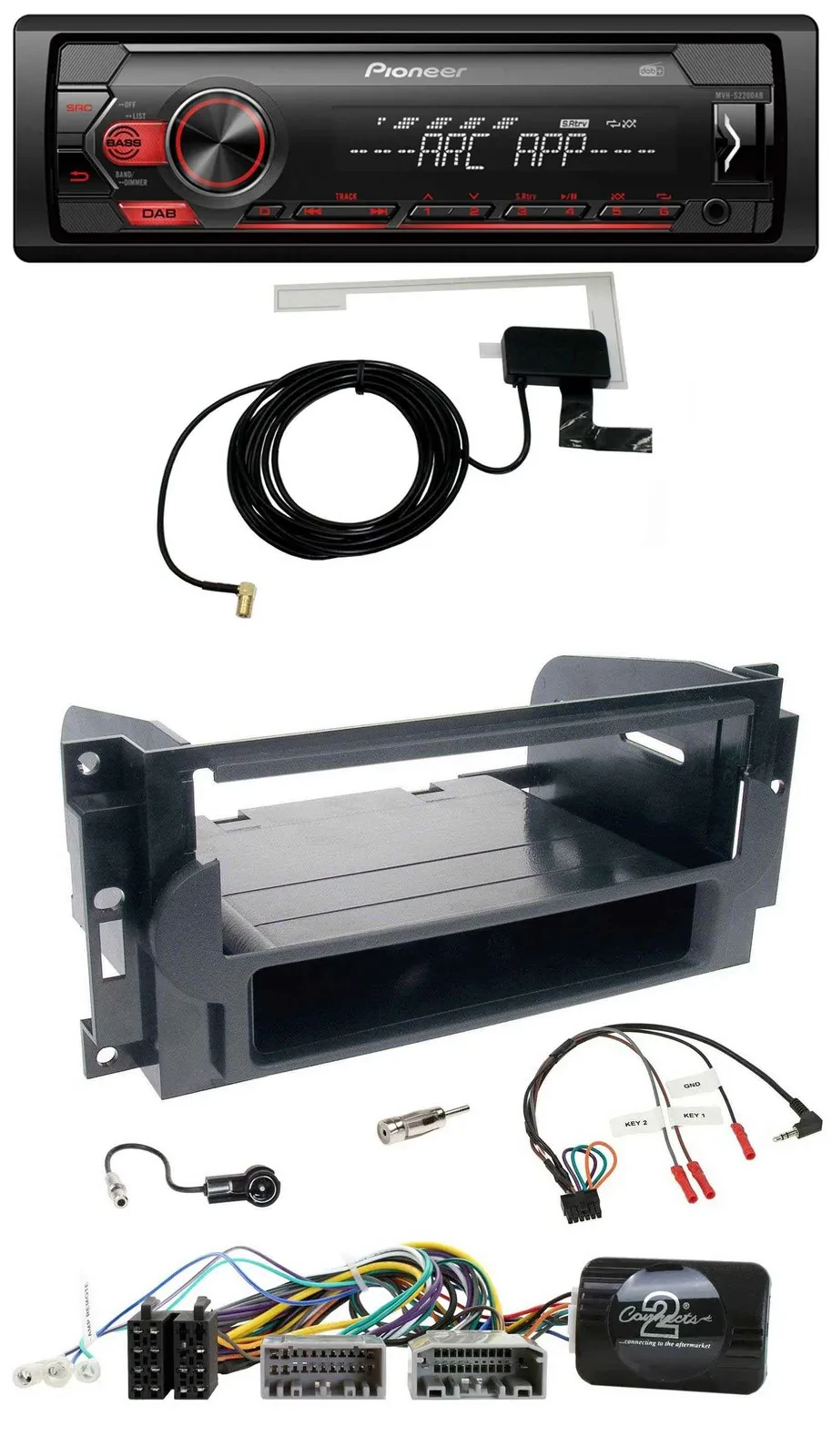 Pioneer 1DIN USB DAB MP3 Lenkrad Autoradio für Dodge / Jeep