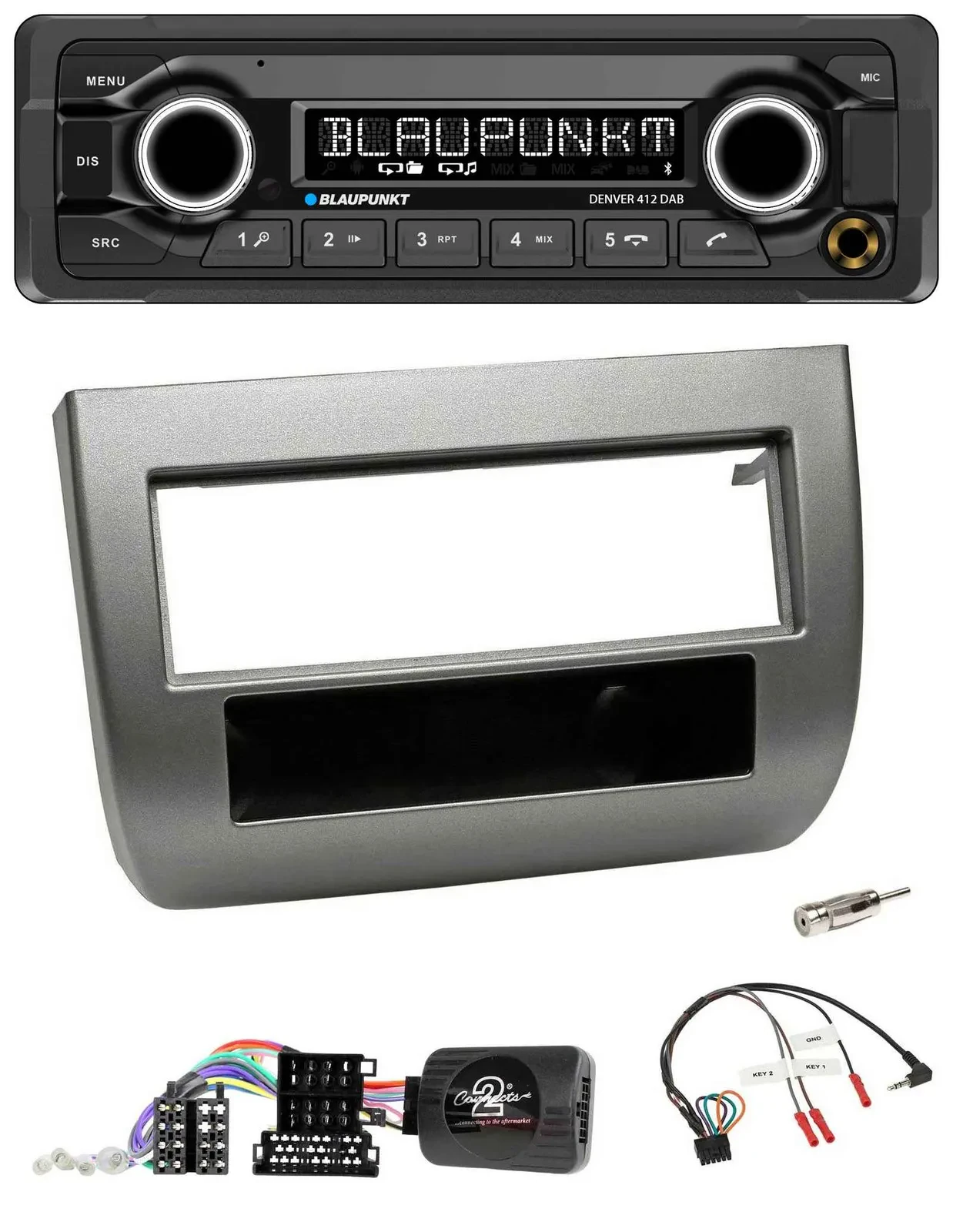 Blaupunkt Bluetooth DAB Lenkrad USB Autoradio für Lancia Y 843 2005-2011 anthraz