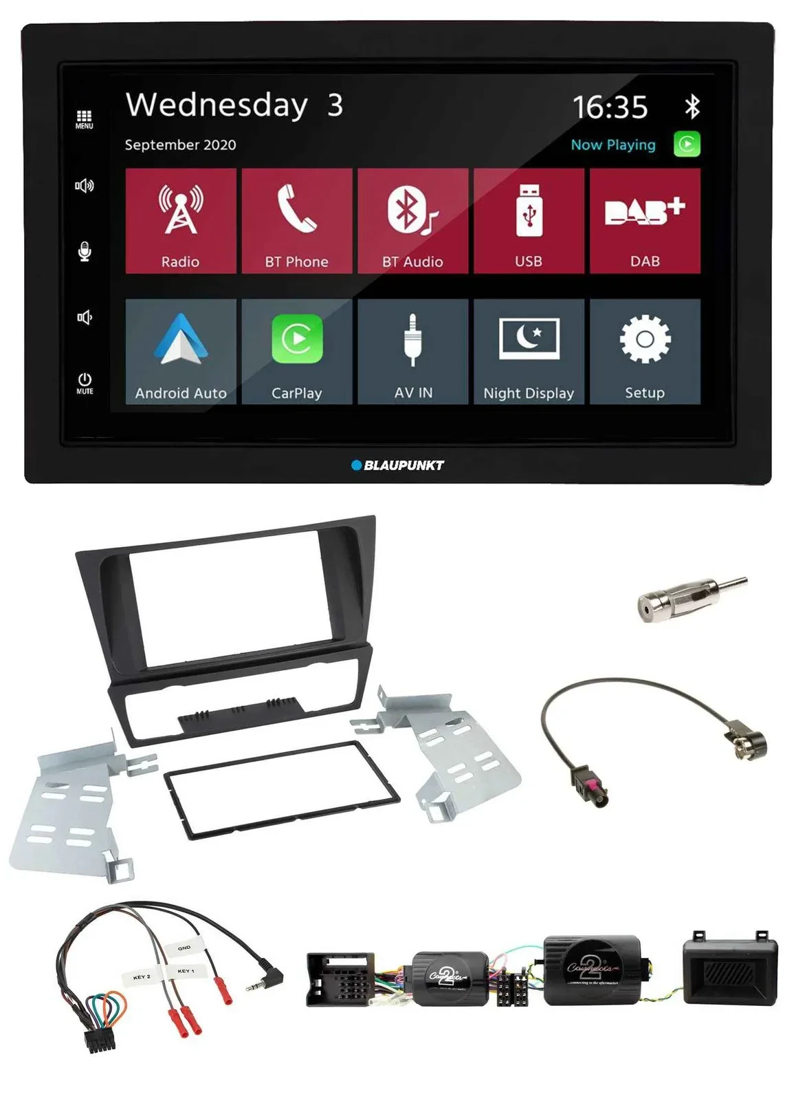 Blaupunkt DAB Bluetooth USB Lenkrad 2DIN Autoradio für BMW 3er E90 E91 E92 E93 P