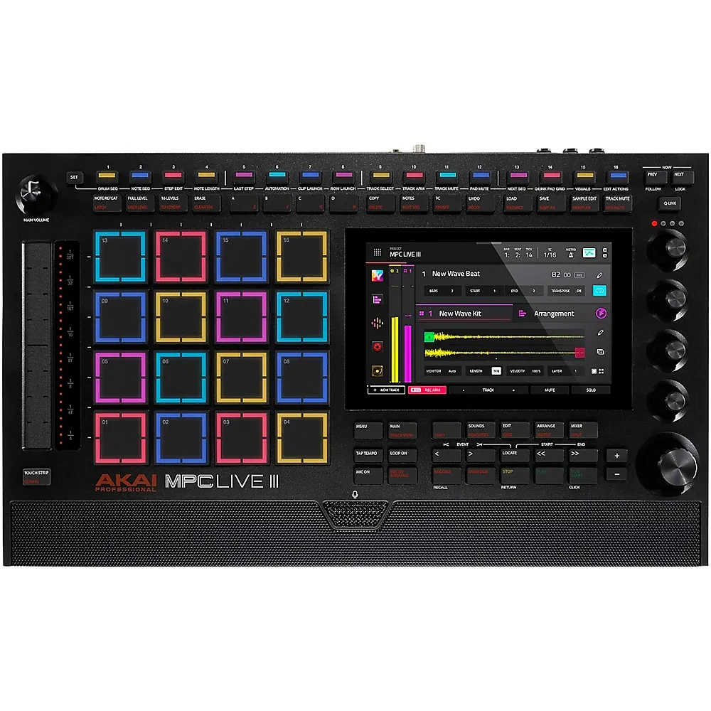 Грувбокс Akai Professional MPC Live III 7" multi-touch, 16 RGB pads, встроенный микрофон и мониторы, батарея, 128GB