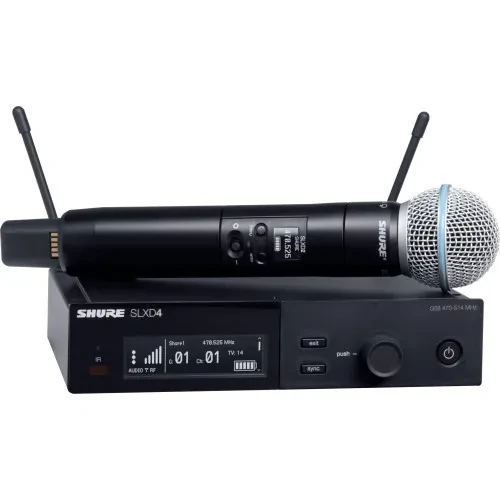 Радиосистема для вокала Shure SLXD 24E/B58 Beta 58A, цифровая, 1‑канальная, 823–832 и 863–865 МГц