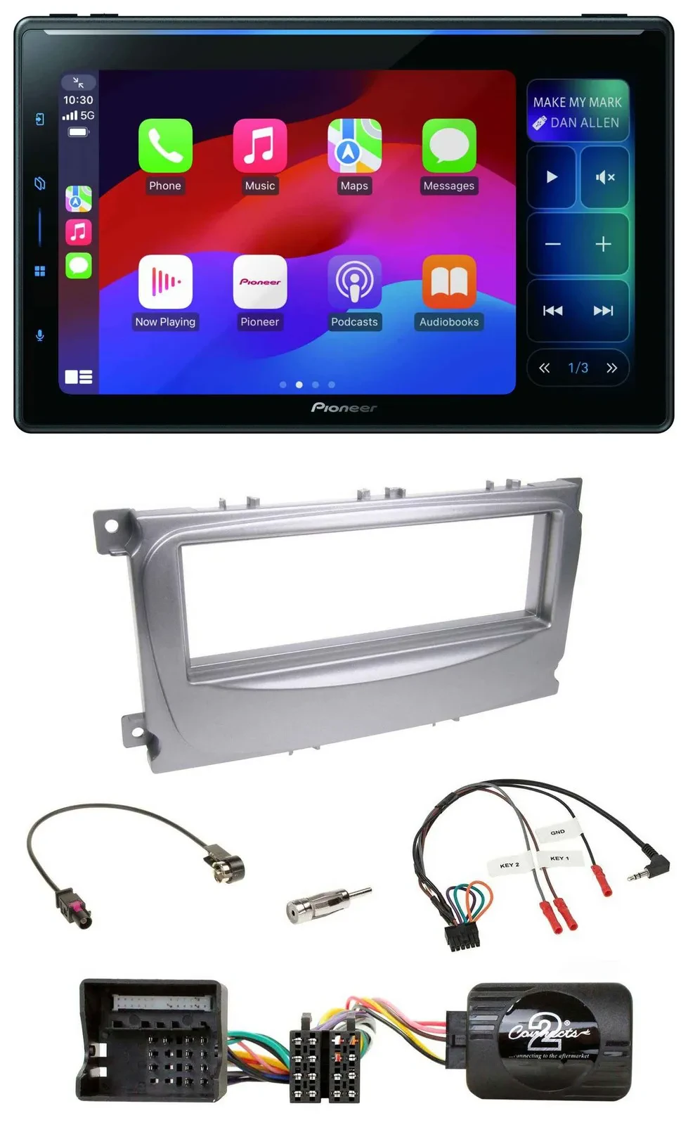 Pioneer Bluetooth DAB Lenkrad USB Autoradio für Ford Galaxy C-Max ab 2007 Focus