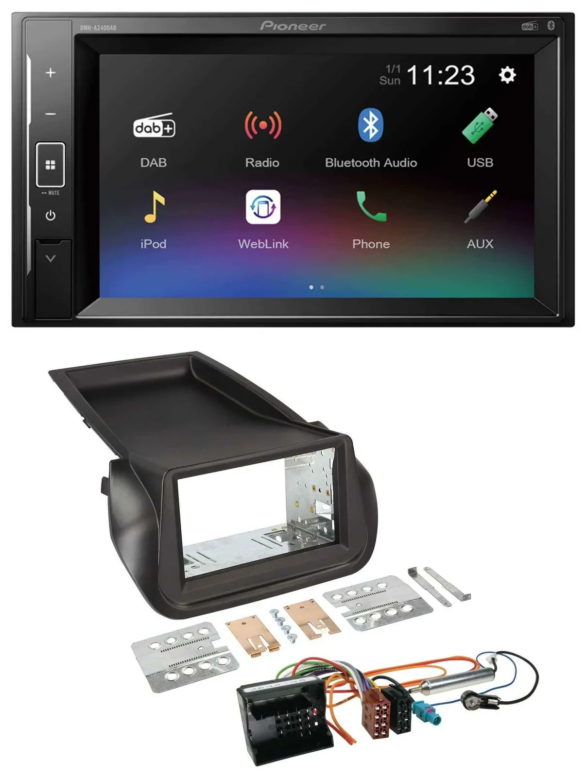 Pioneer DAB MP3 2DIN Bluetooth USB Autoradio für Citroen Nemo Peugeot Bipper