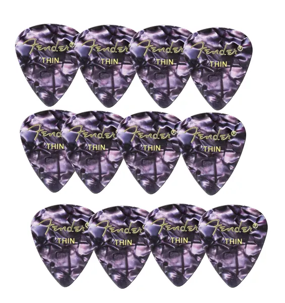 Медиаторы Fender 351 Premium Celluloid Purple Moto Thin (12 штук)