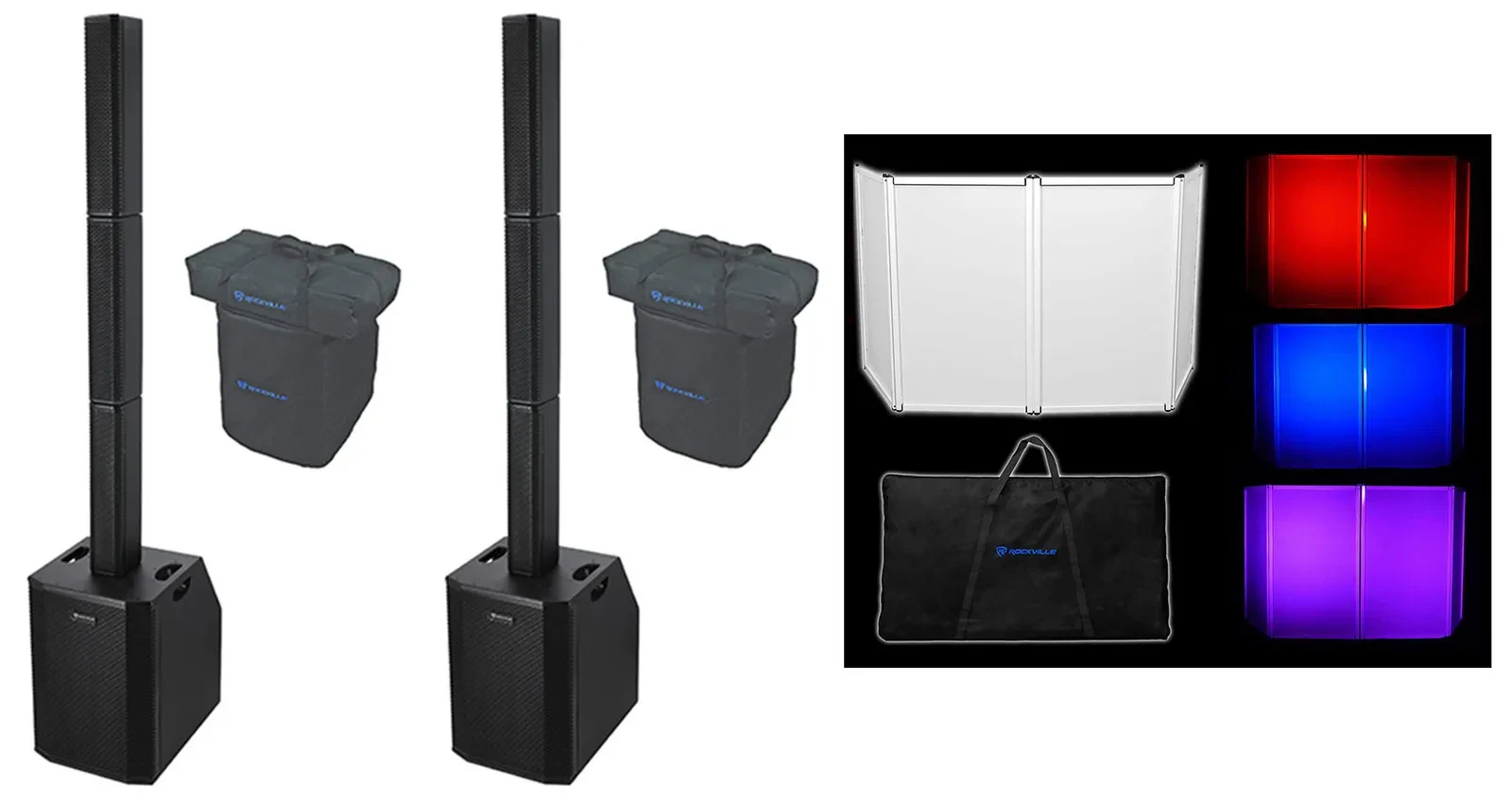 Активная акустическая система для DJ Rockville TITAN ARRAY SYSTEM V2 колонная, Wireless Link (набор, пара) с фасадом