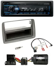 Alpine USB Bluetooth DAB Lenkrad Autoradio für Alfa GT 147 Ablage silber