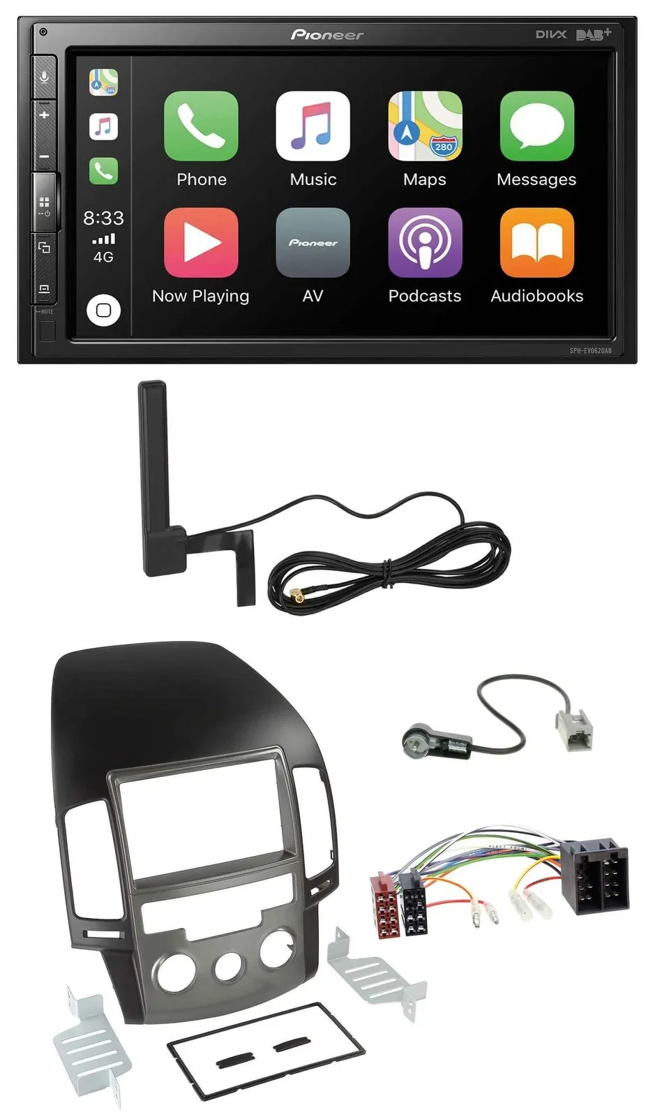 Автомагнитола для Hyundai i30 Pioneer 2-DIN, USB, Bluetooth, DAB, MP3