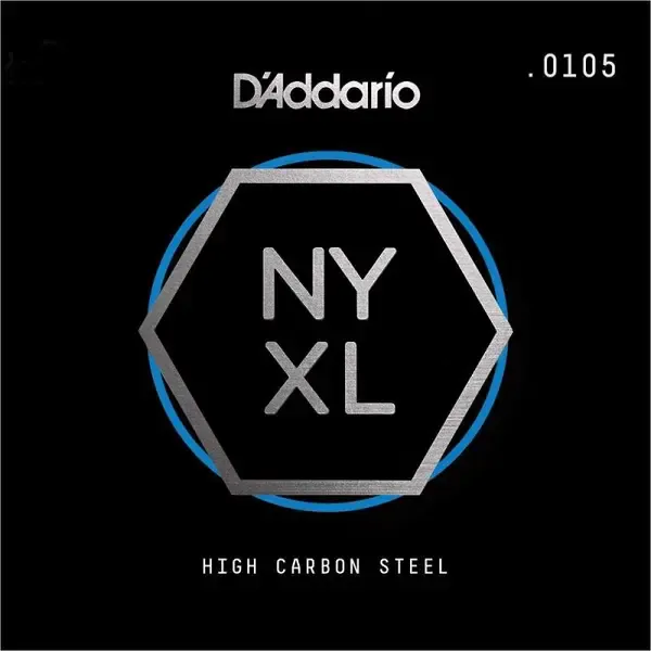 Струна для электрогитары D'Addario NYS0105 NYXL Plain Steel Singles, сталь, калибр 105