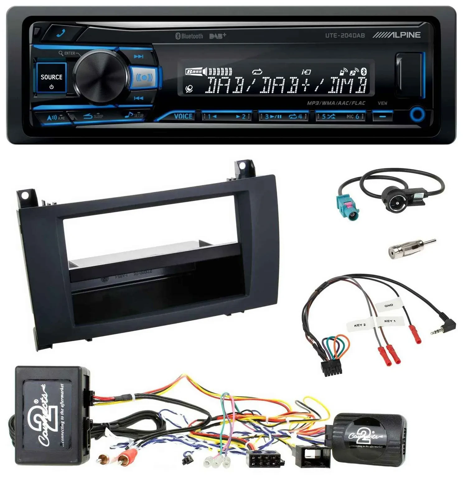 Alpine USB Bluetooth DAB Lenkrad Autoradio für Mercedes SLK R171 04-11 aktiv