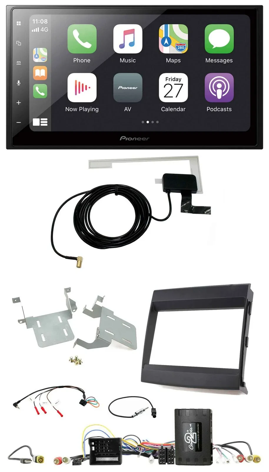 Автомагнитола Pioneer 2DIN, Bluetooth, DAB, USB, для Porsche Cayenne 2011–2016, поддержка кнопок на руле