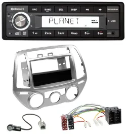 Continental USB 1DIN AUX DAB MP3 Autoradio für Hyundai i20 (12-14) man. Klima