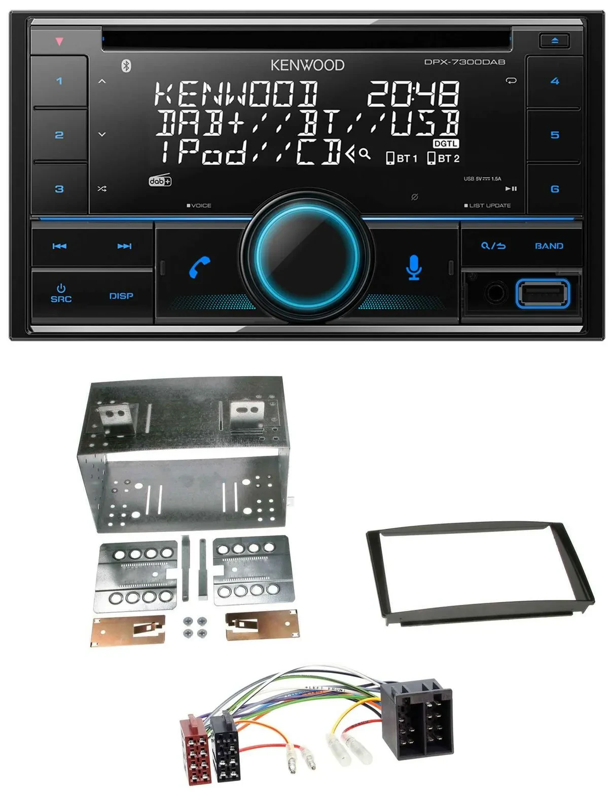 Автомагнитола для Kia Ceed 01–09 и ProCeed 08–11 Kenwood 2-DIN, CD, DAB, USB, Bluetooth
