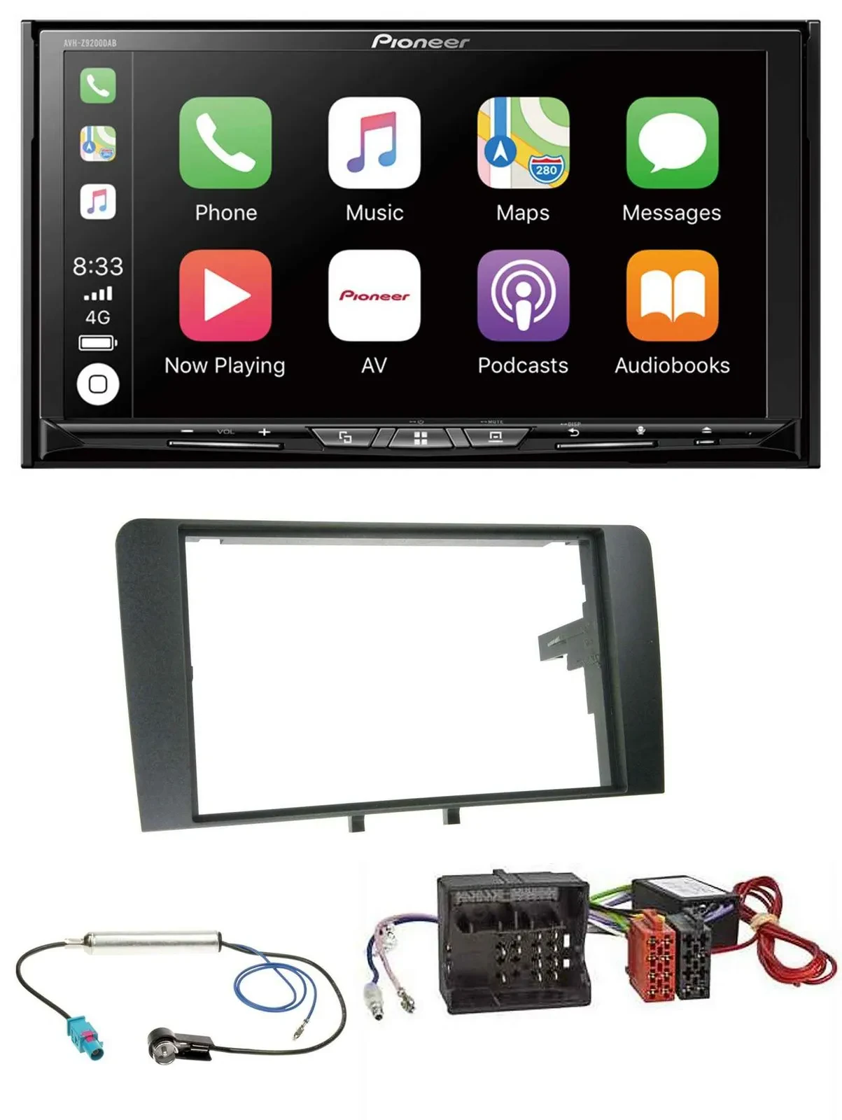 Pioneer 2DIN MP3 USB DAB DVD Bluetooth Autoradio für Audi A3 8P 2003-2012 Aktivs