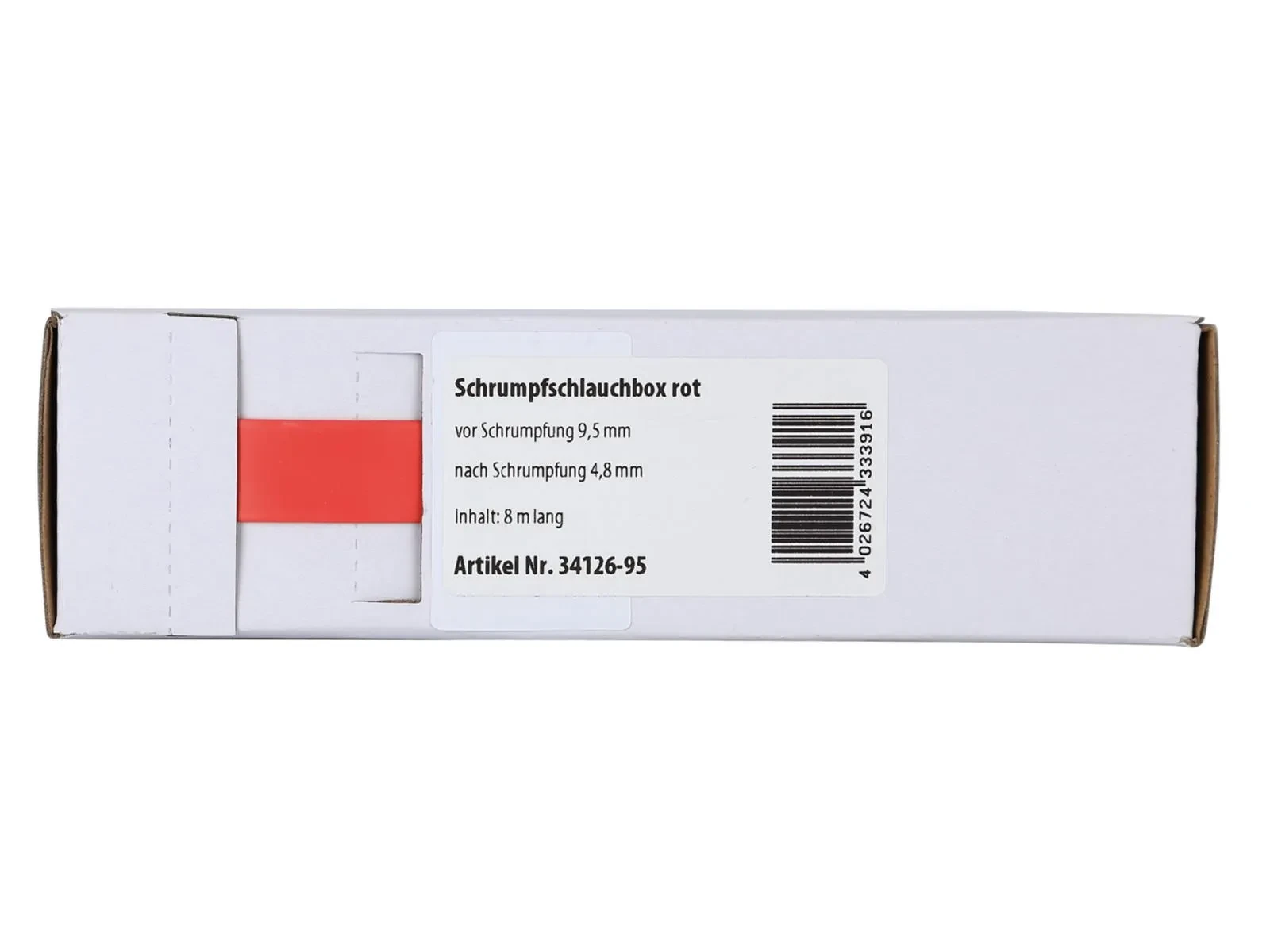 ACV Schrumpfschlauch rot Durchmesser: 9,5 mm/ Länge: 8 m 34126-95