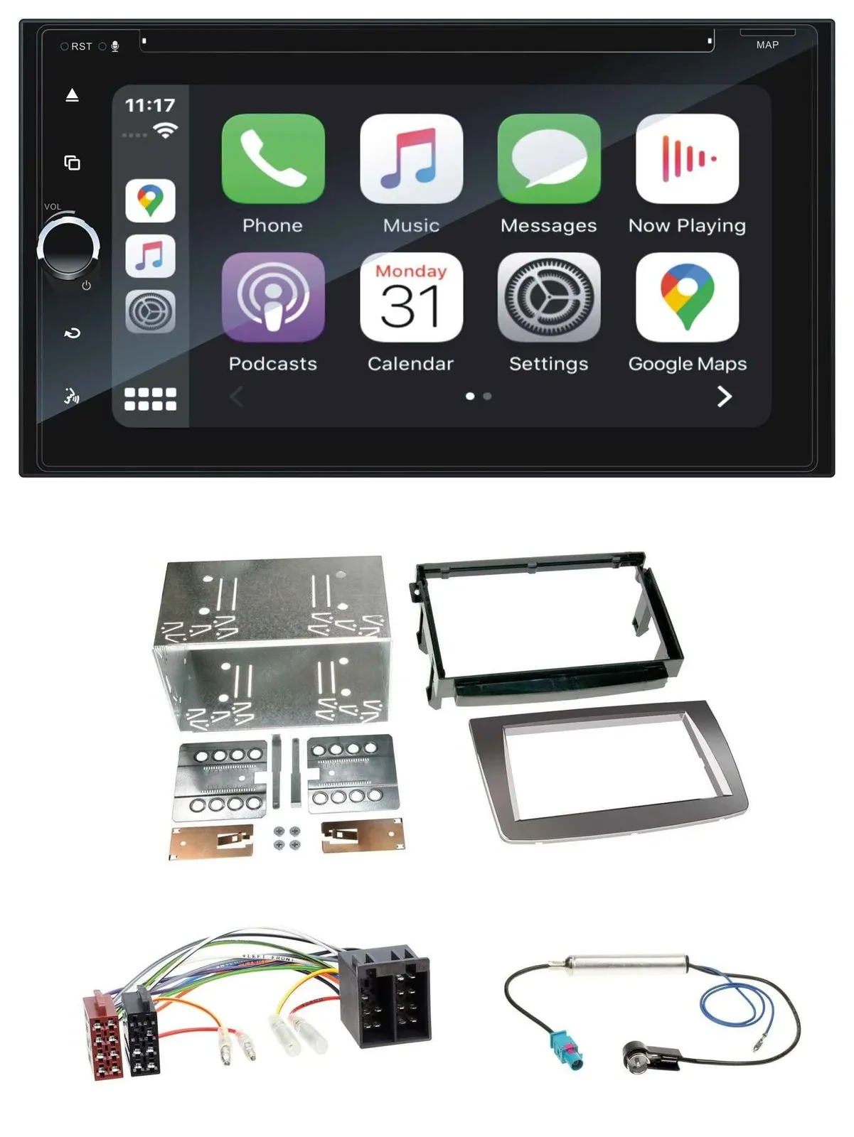 Blaupunkt 2DIN Bluetooth DAB USB DVD MP3 Autoradio für Alfa Romeo Mito ISO 955 0