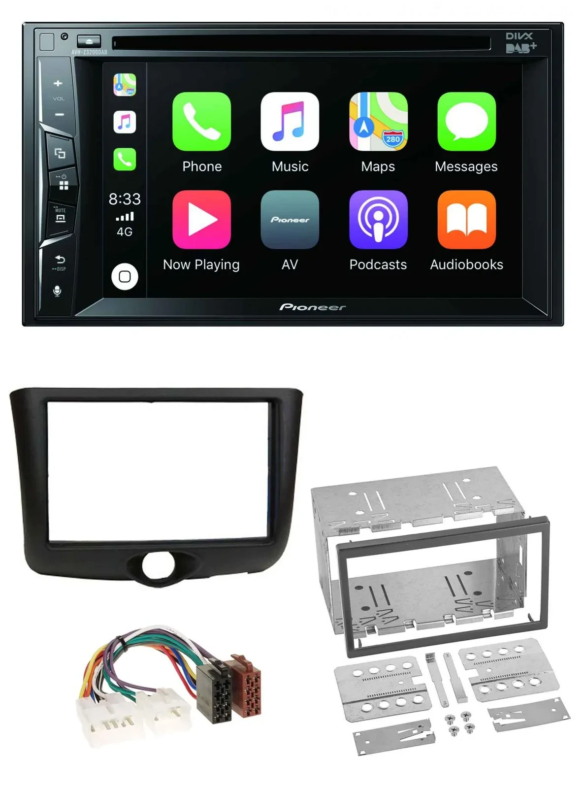 Автомагнитола Pioneer 2DIN MP3 USB DVD Bluetooth DAB для Toyota Yaris (1999–2003)