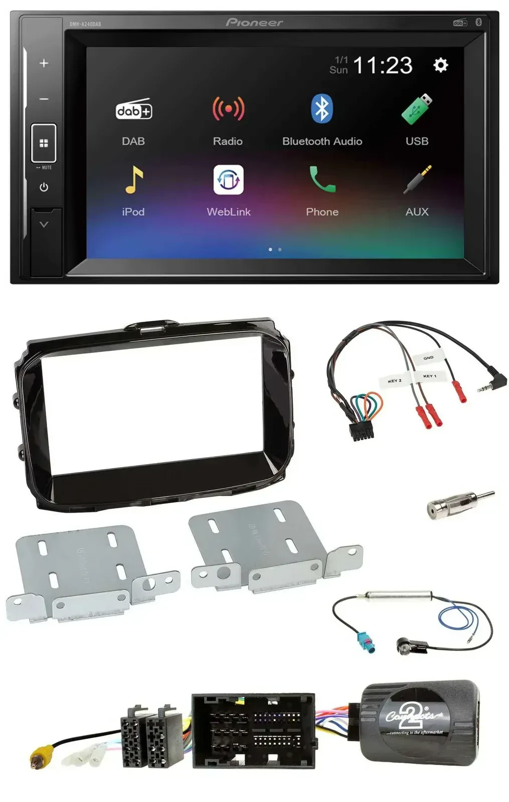 Автомагнитола для Alfa Giulietta (2014–2021) Pioneer 2DIN, DAB, Bluetooth, USB