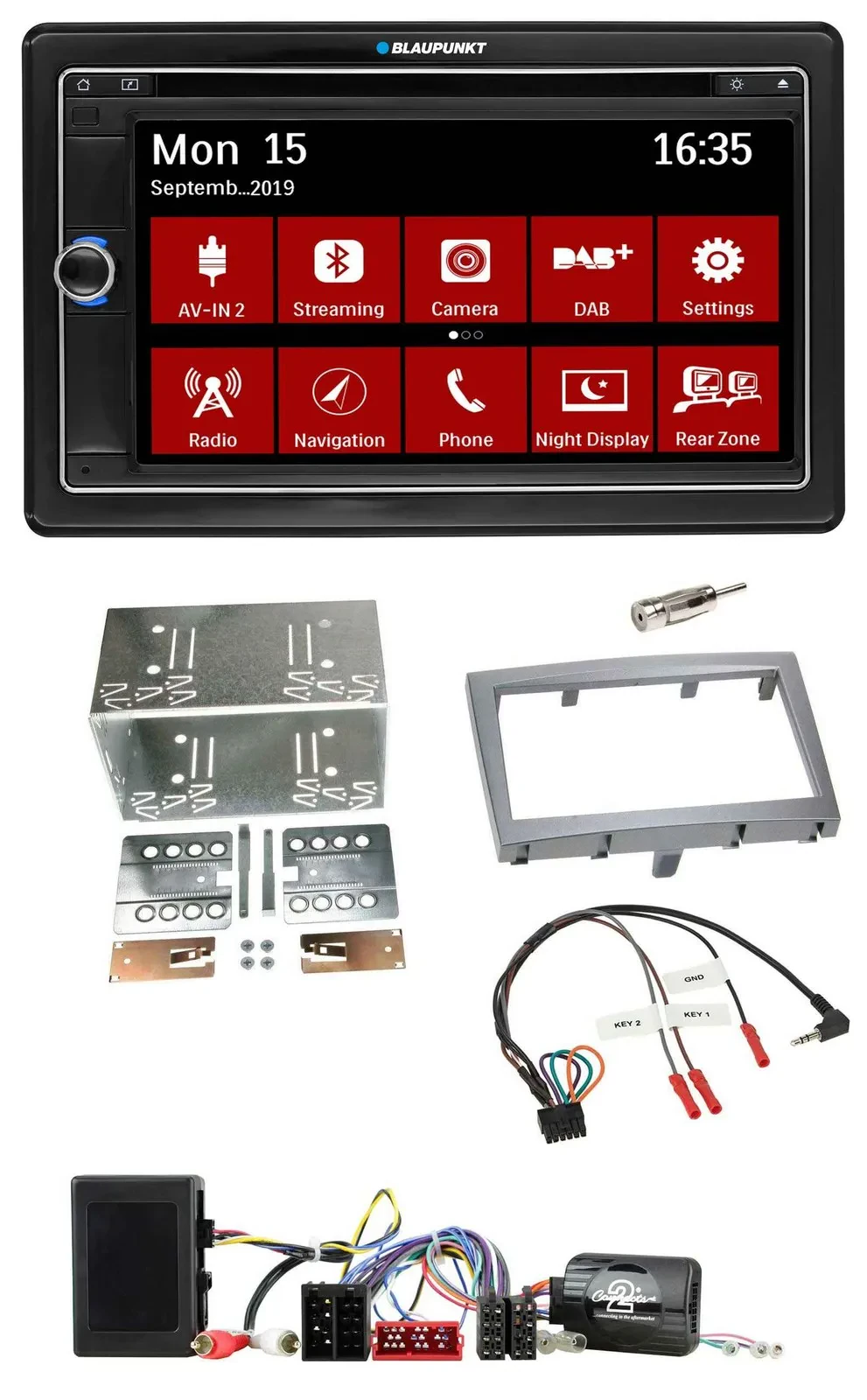 Blaupunkt Bluetooth DAB 2DIN USB DVD Lenkrad Autoradio für Porsche 911 Boxster C