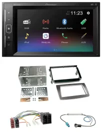 Автомагнитола для Alfa Romeo Mito Pioneer 2DIN DAB, Bluetooth, USB, MP3 (ISO 955, 2008–2014)