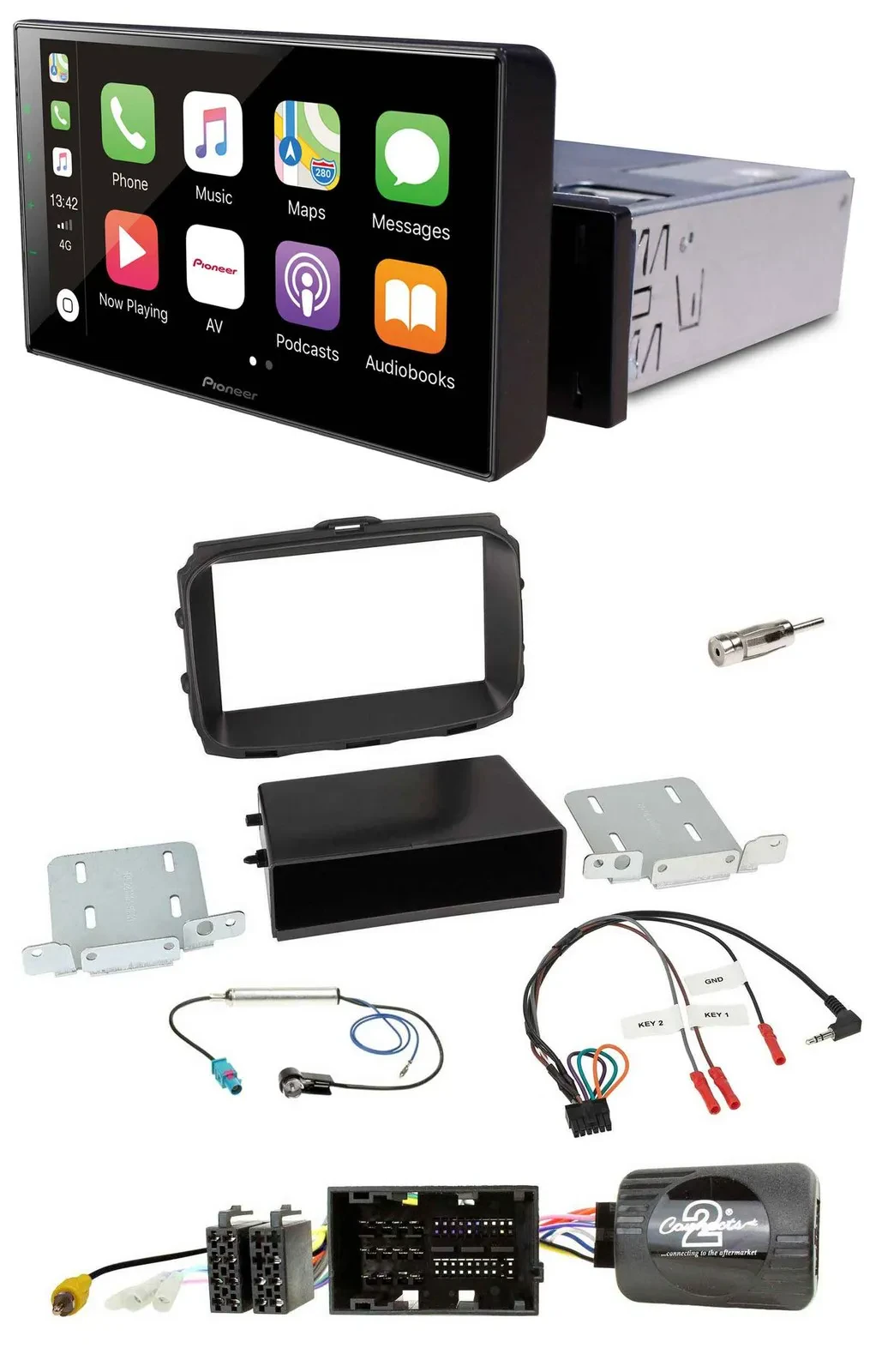 Pioneer Bluetooth Lenkrad DAB USB Autoradio für Alfa Giulietta 940 Facelift 2014