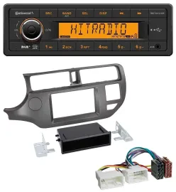 Continental 1DIN DAB MP3 AUX USB Autoradio für Kia Rio UB 2011-2014 anthrazit