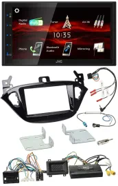 Автомагнитола JVC 2-DIN, USB, Bluetooth, DAB, совместима с кнопками на руле, для Opel Adam/Corsa E (с 2013), поддержка PDC