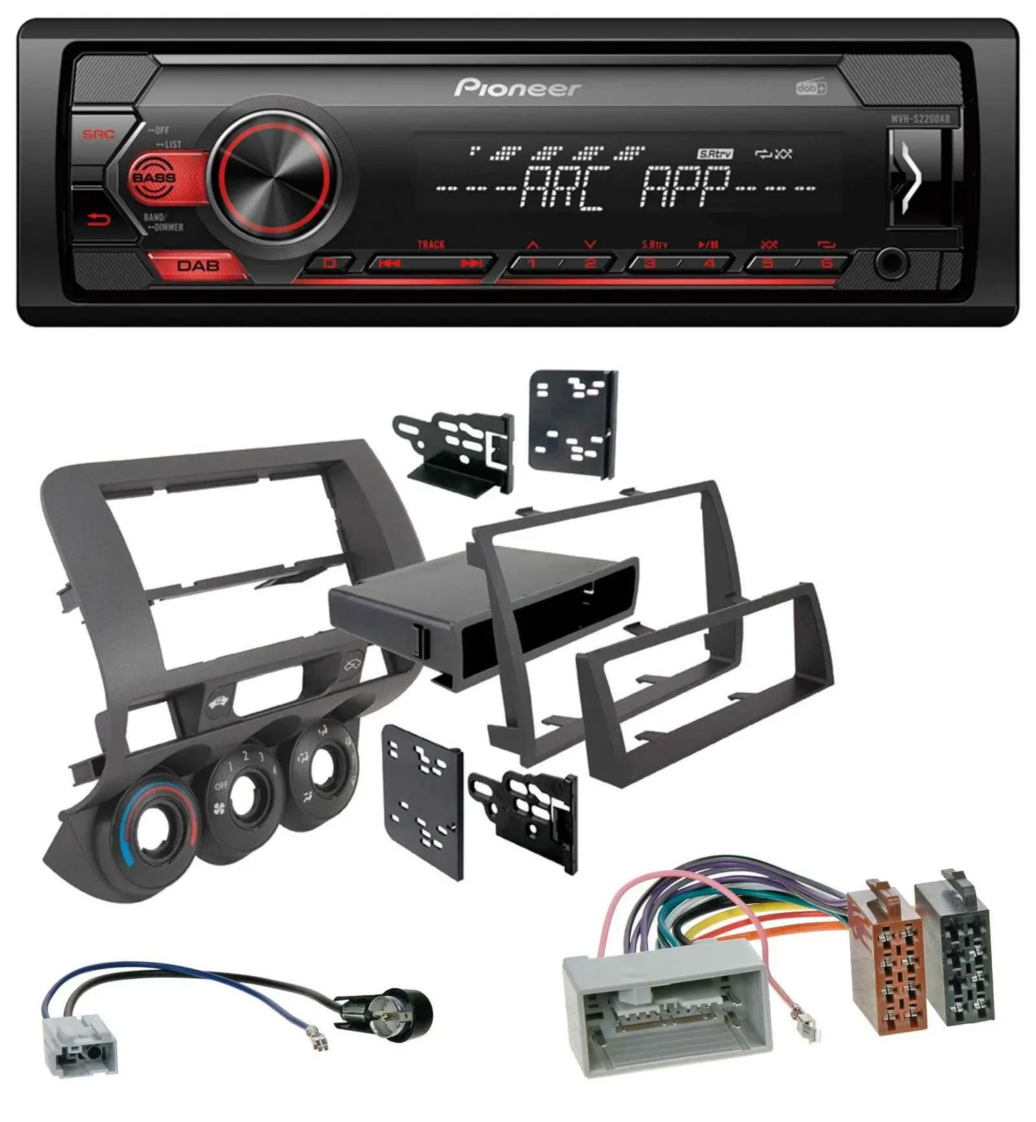 Автомагнитола Pioneer 1‑DIN, DAB, USB, AUX, MP3 для Honda Fit 2006–2007 (US)