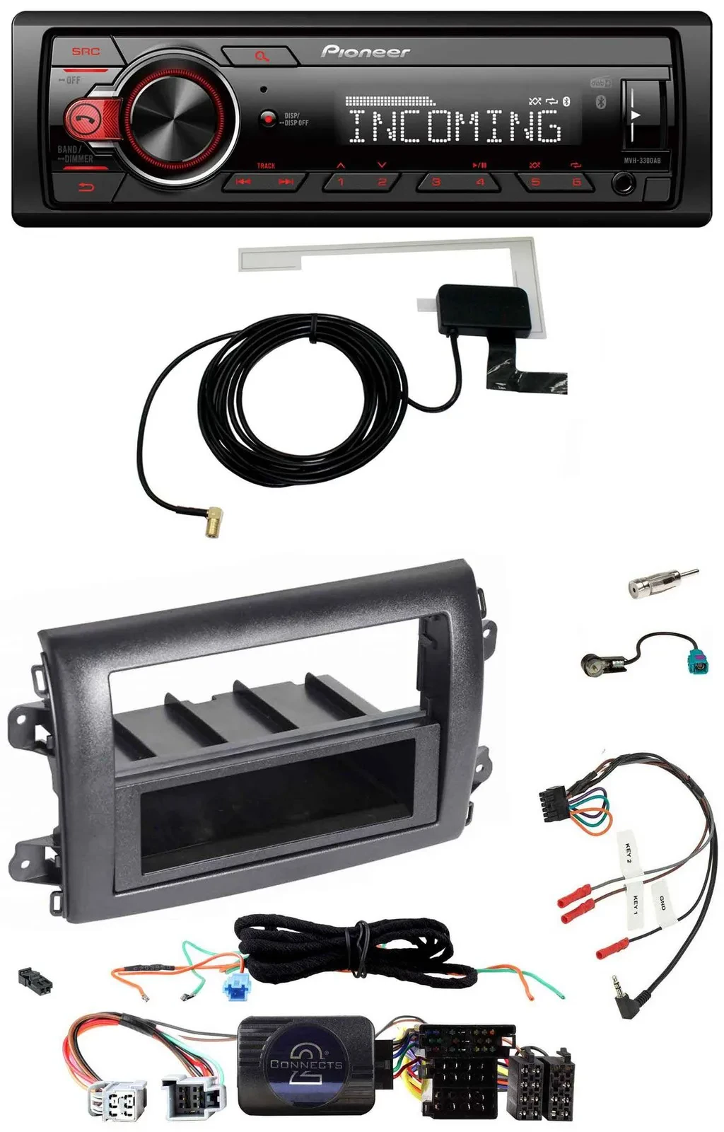 Pioneer USB Lenkrad DAB Bluetooth Autoradio für Fiat Ducato Serie 8 ab 2021