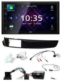 Автомагнитола JVC 2DIN DAB, Bluetooth, USB, поддержка управления на руле, для Alfa Romeo Giulietta (940) 2010–2014, черная