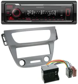 Kenwood MP3 Bluetooth USB DAB Autoradio für Renault Megane 3 Quadlock 09-14 grau