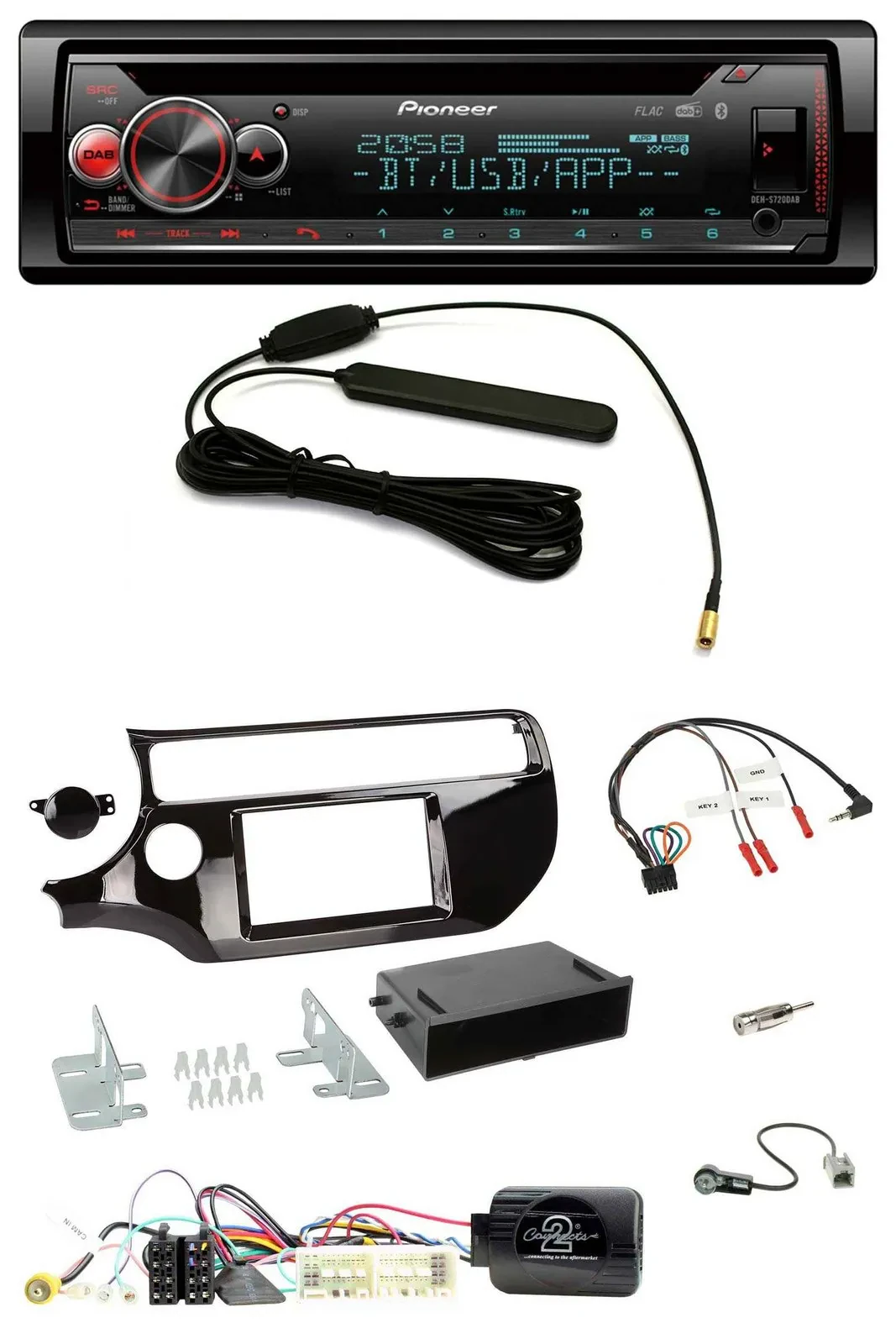 Pioneer USB DAB Lenkrad Bluetooth CD Autoradio für Kia Rio UB Facelift 2017-2023