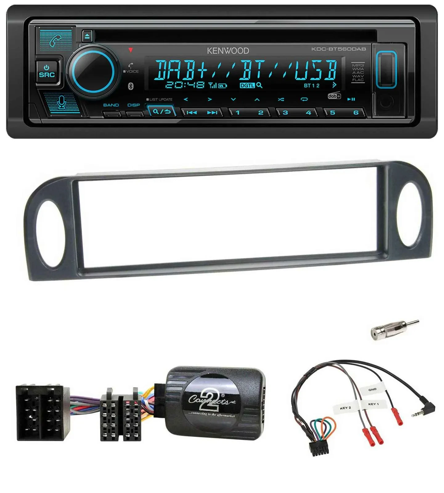 Kenwood Bluetooth DAB CD Lenkrad USB Autoradio für Citroen C5 2001-2005