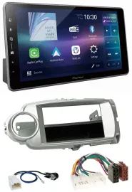 Автомагнитола для Toyota Yaris (2011–2014) Pioneer Bluetooth, USB, DAB, MP3, серебристая