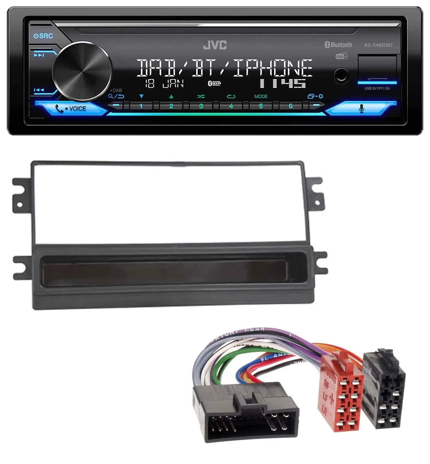 JVC Bluetooth DAB USB MP3 Autoradio für Kia Clarus Carens FL Carnival Sportage b