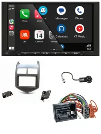 JBL USB 2DIN MP3 Bluetooth AUX Autoradio für Chevrolet Aveo Sonic ab 2011 dunkel