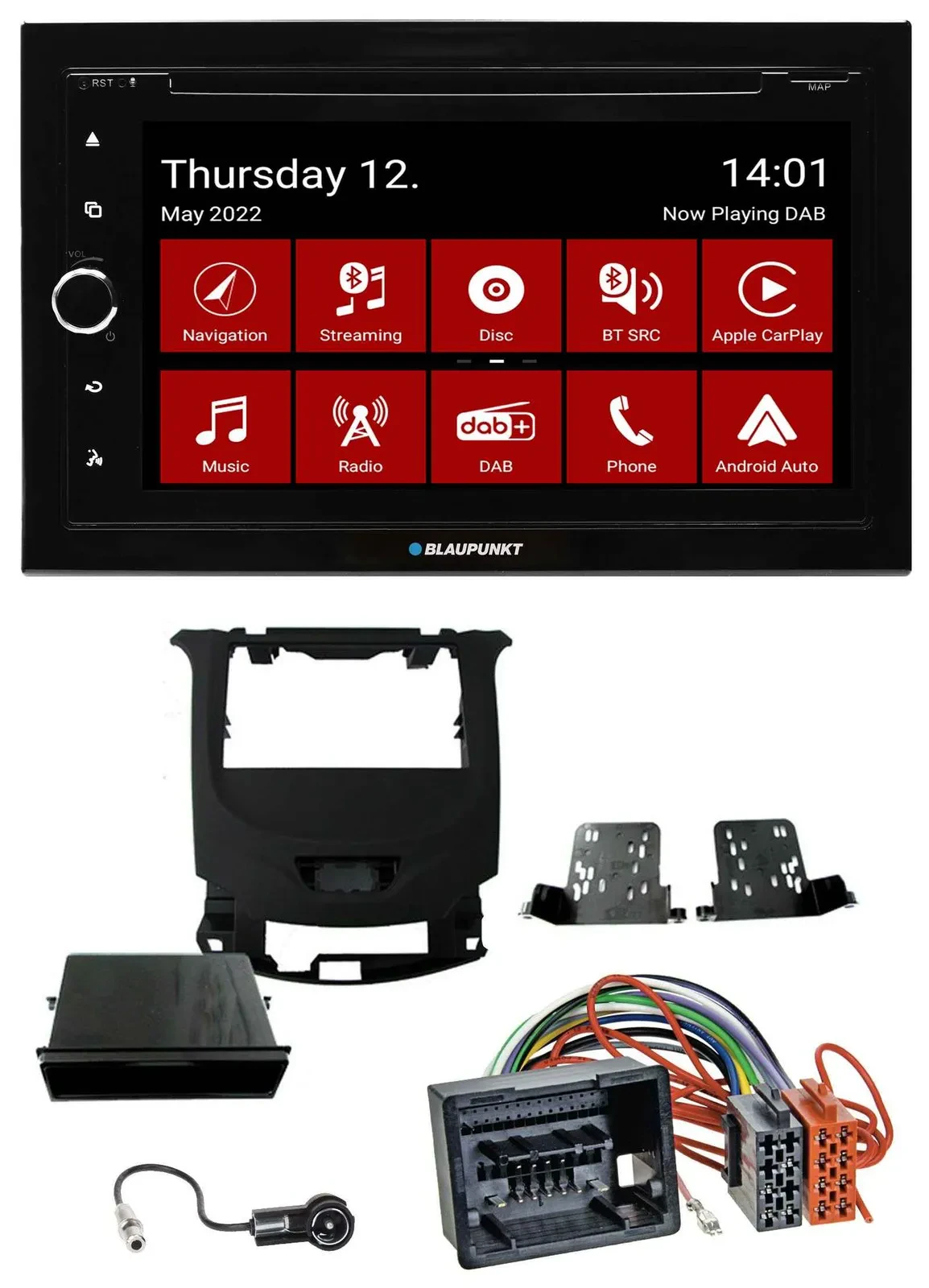 Blaupunkt MP3 DVD Bluetooth DAB 2DIN USB Autoradio für Chevrolet Cruze ab 16 Kla