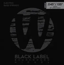 Струны для 5-струнной бас-гитары Warwick 41301 M 5B Black Label, 45-135
