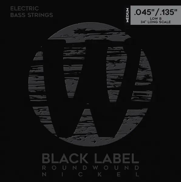 Струны для 5-струнной бас-гитары Warwick 41301 M 5B Black Label, 45-135