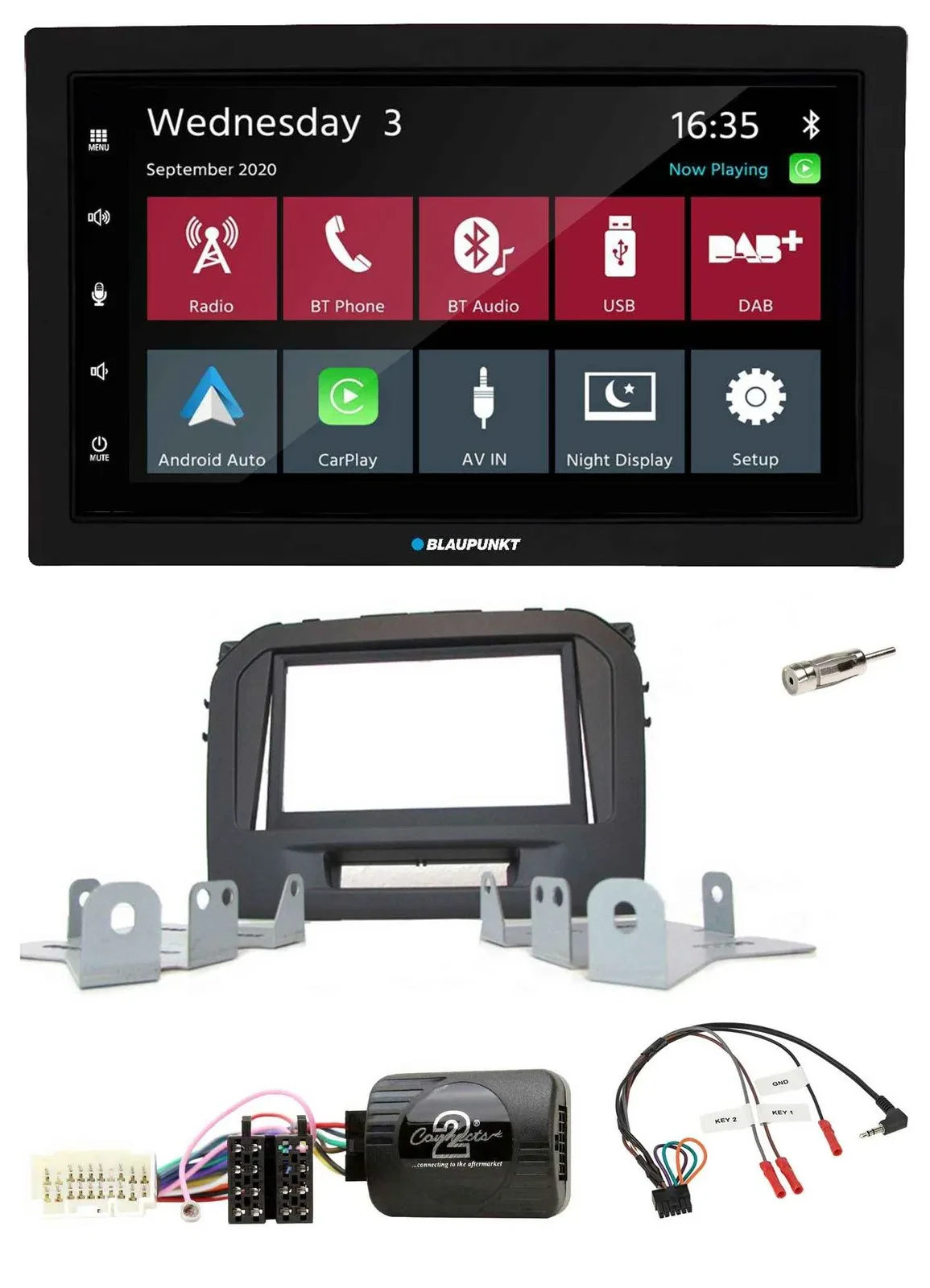 Автомагнитола для Suzuki Vitara LY (с 04/2020) Blaupunkt 2-DIN, DAB, Bluetooth, USB, поддержка управления на руле