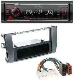 Kenwood MP3 Bluetooth USB DAB Autoradio für Toyota Auris 07-12 anthrazit-grau