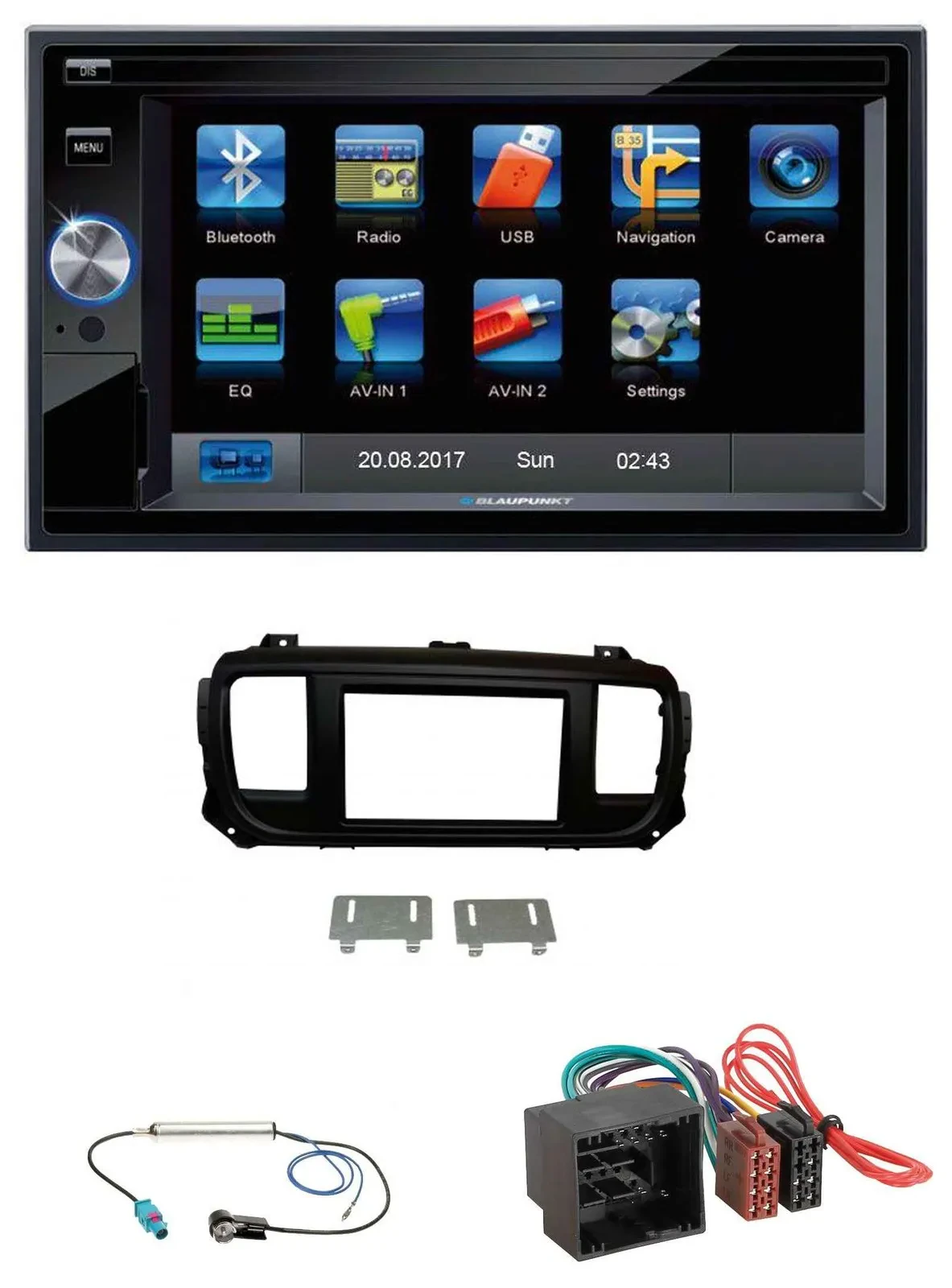 Blaupunkt SD Bluetooth 2DIN MP3 USB AUX Autoradio für Citroen Jumpy Spacetourer