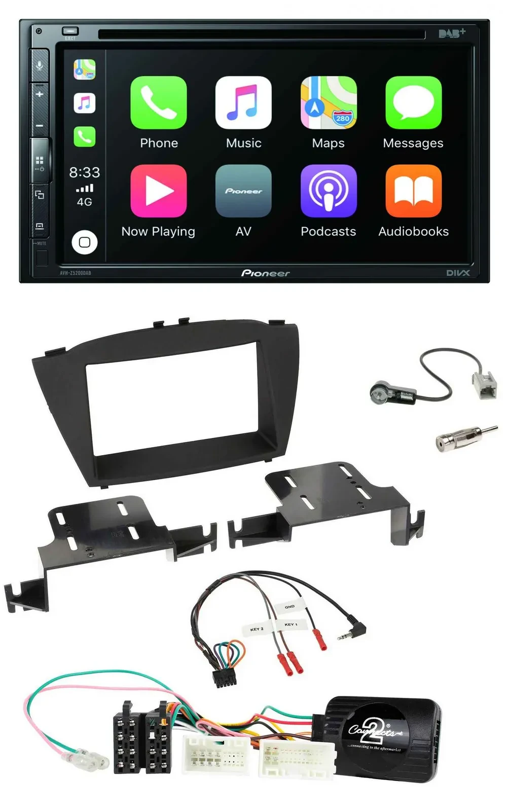 Автомагнитола Pioneer 2DIN DVD DAB Bluetooth USB для Hyundai ix35 (с 2013)