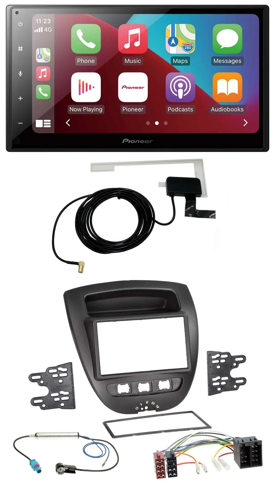 Pioneer USB Bluetooth DAB MP3 2DIN Autoradio für Toyota Aygo Peugeot 107 Citroen