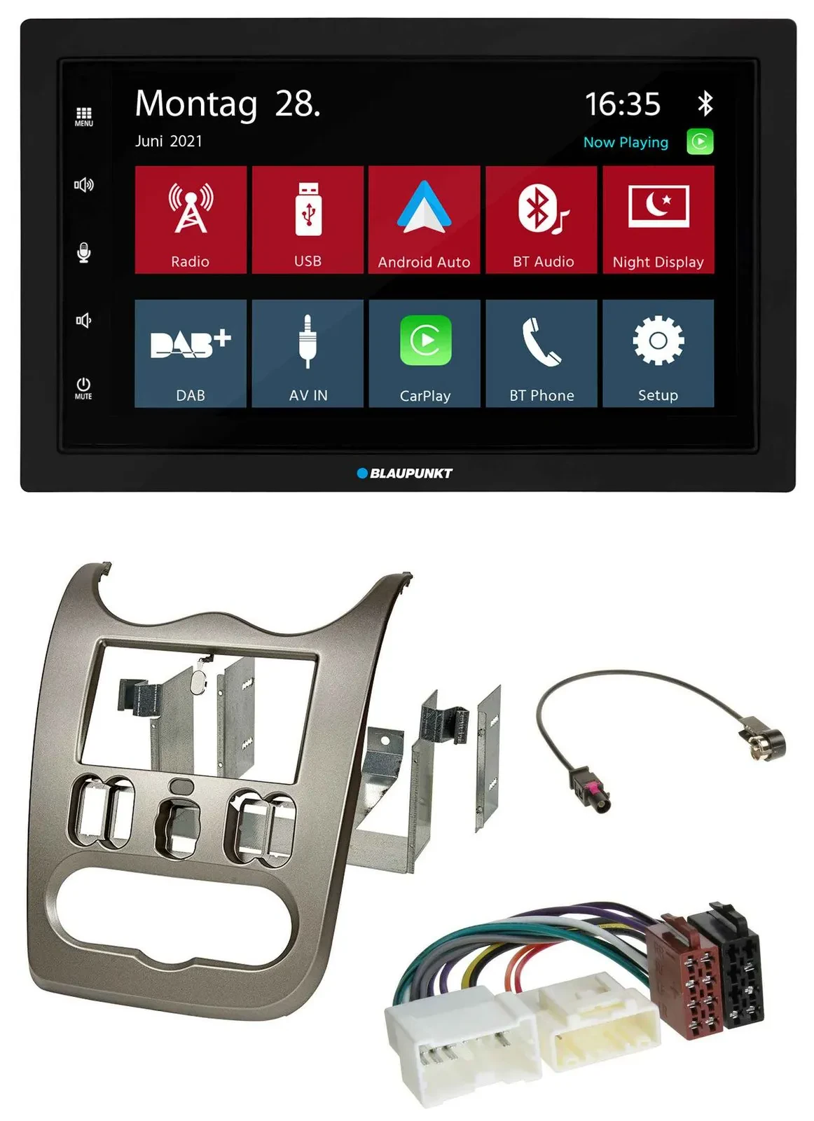 Автомагнитола для Dacia Logan/Sandero/Duster Blaupunkt 2DIN, Bluetooth, DAB, USB, MP3