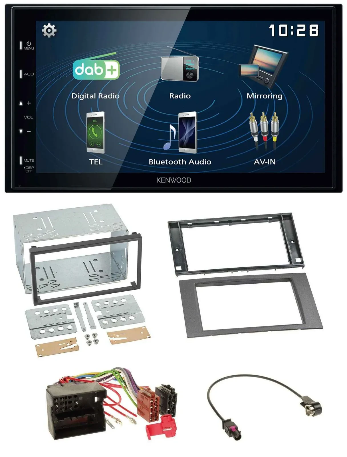 Kenwood 2DIN Bluetooth MP3 USB DAB Autoradio für Ford Fiesta Focus 04-08 anthraz