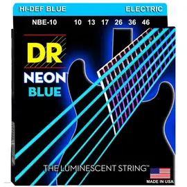 Струны для электрогитары DR Strings NBE-10 Neon Blue 10-46