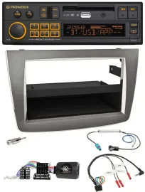 Автомагнитола для Alfa Romeo MiTo 955 (2008–2014) Pioneer DAB, USB, Bluetooth, поддержка кнопок на руле, серебристая