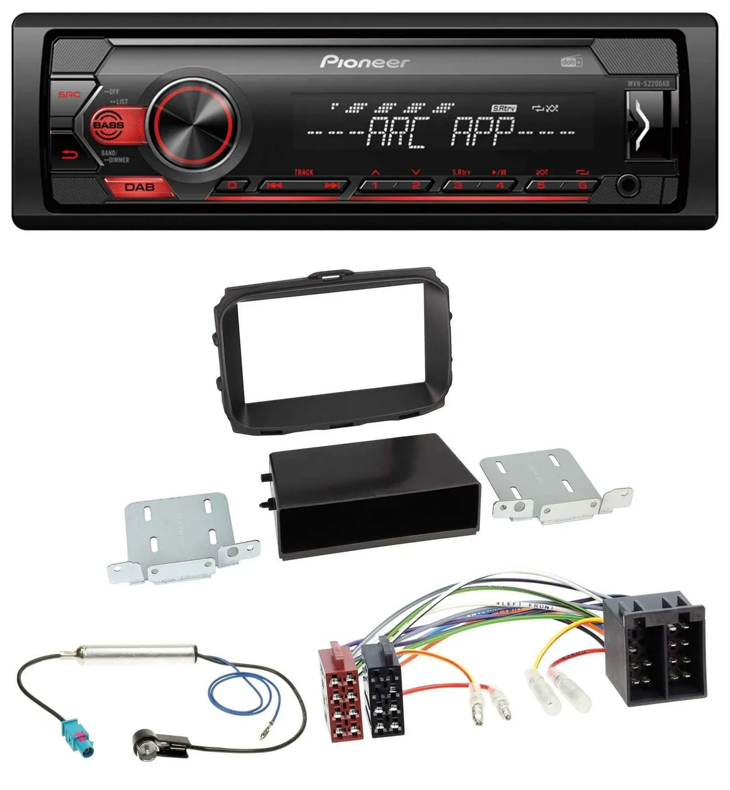 Автомагнитола Pioneer 1-DIN DAB MP3 AUX USB для Alfa Romeo Giulietta 2013–2021 ISO