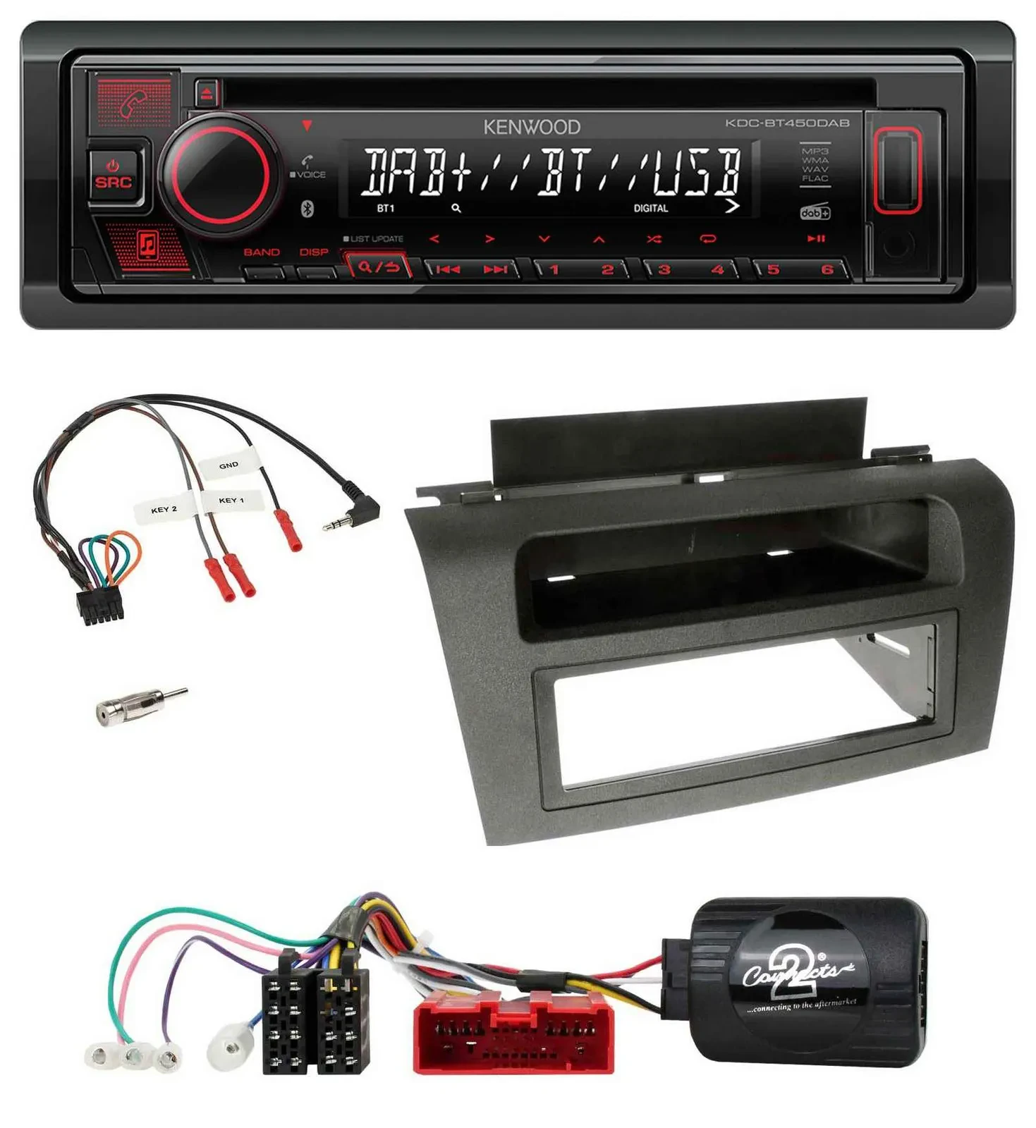 Автомагнитола для Mazda 3 (2003–2009) Kenwood CD USB Bluetooth DAB